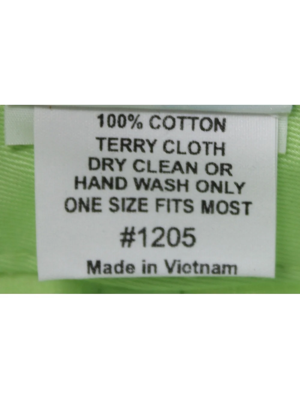 NWOT Lady Caps by Magic Headwear Melon Green Terry Cloth Hat Towel Material Cap